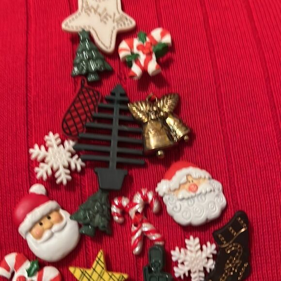Vintage Westbound Red Christmas  Sweater With Lots Of Charms In A Tree Shape  M - Picture 5 of 6